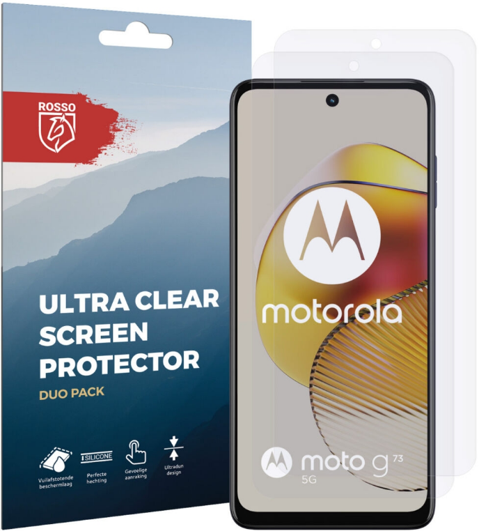 Rosso Ultra Clear Screen Protector - Μεμβράνη Προστασίας Οθόνης - Motorola Moto G73 - 2 Τεμάχια (8719246387500)