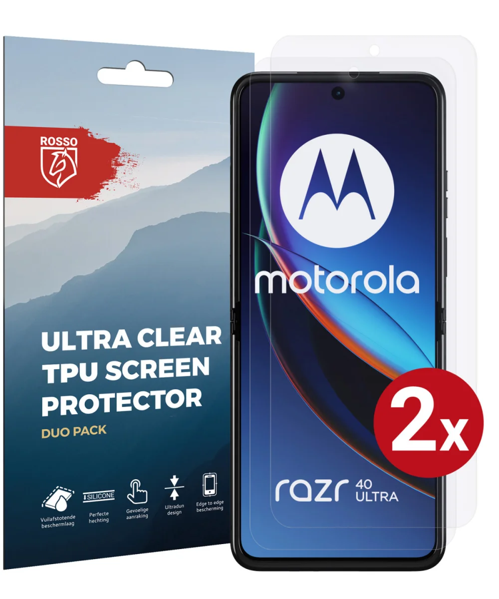 Rosso Ultra Clear Screen Protector - Μεμβράνη Προστασίας Οθόνης - Motorola Razr 40 Ultra - 2 Τεμάχια (8719246409318)