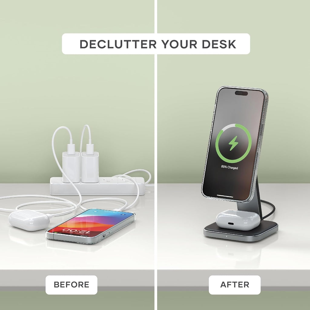 Satechi 2-in-1 Foldable Qi2 Wireless Charging Stand - Μαγνητική Αναδιπλούμενη Βάση Ασύρματης Φόρτισης MagSafe για iPhone 16 /
