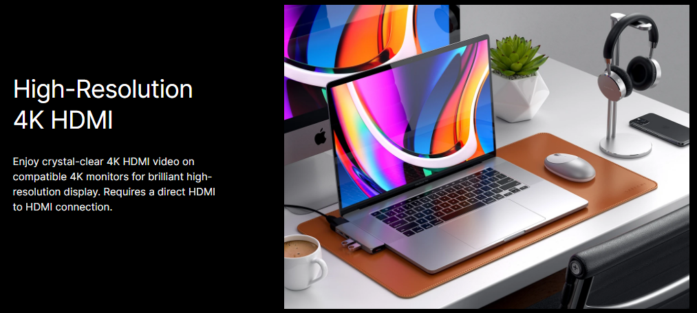 Satechi Type-C Pro Hub Αντάπτορας - Με 1x Type-C / 2x USB-A / 1x 4K HDMI / 1x Ethernet / 1x microSD - Space Grey (ST-TCPHEM)