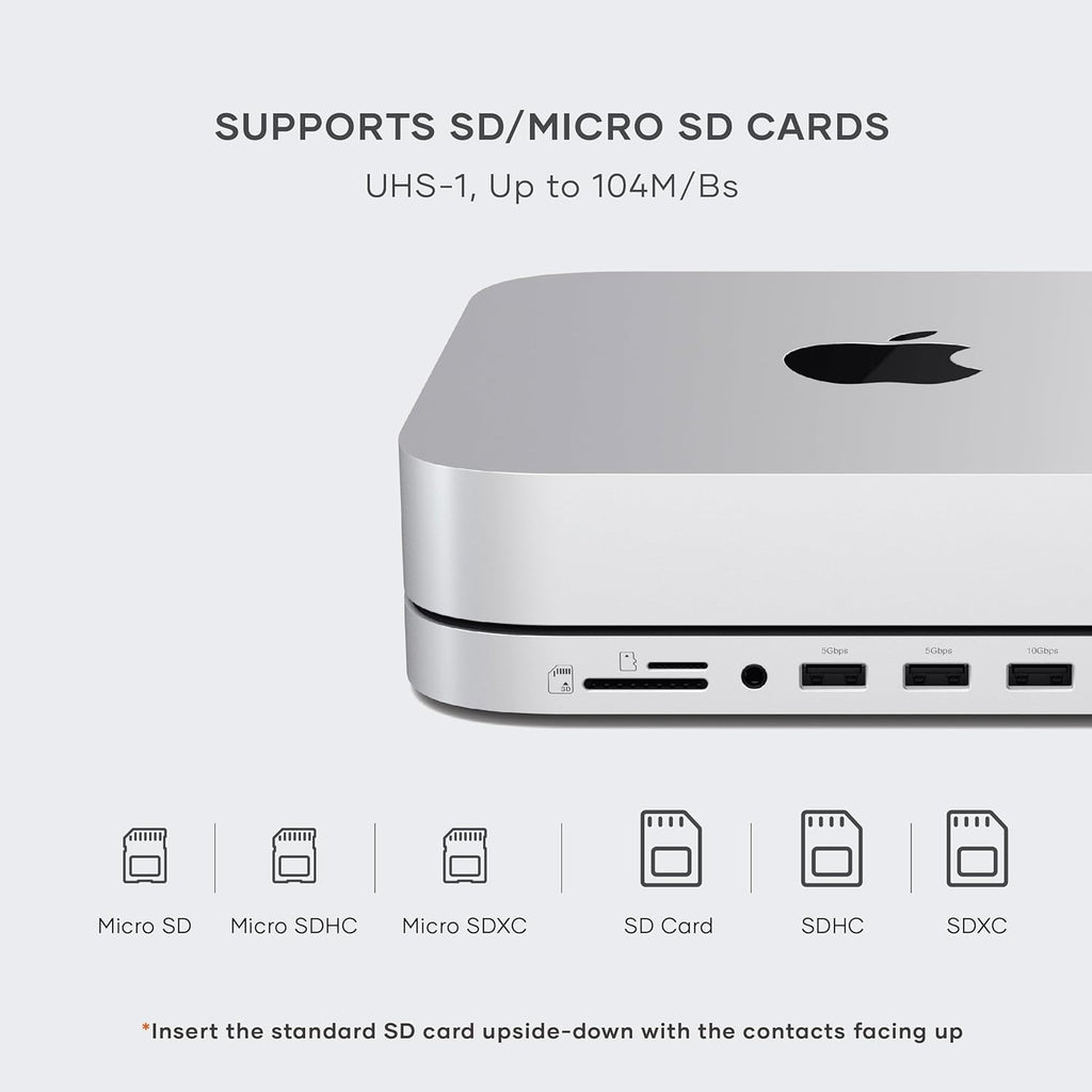 Satechi Stand & Hub για Mac Mini M1 / M2 2023 - 2020 / Mac Studio M4-M1 2025 - 2022 - Με Θήκη για NVMe SSD M.2 SATA Εξωτερικό