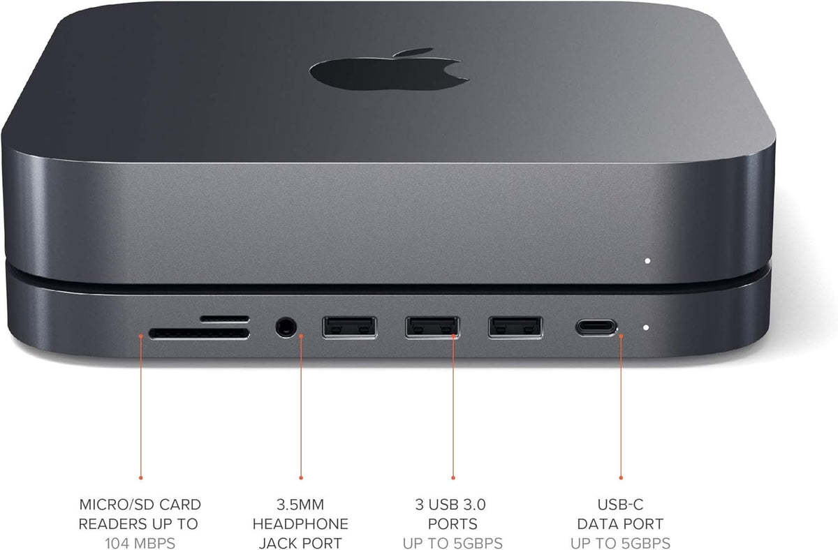 Satechi Stand Hub Βάση Αλουμινίου για Mac Mini 2023 / M1 2020 / 2018 / Mac Studio 2023 / 2022 Με Θύρες 1 x Type-C / 3 x USB-A
