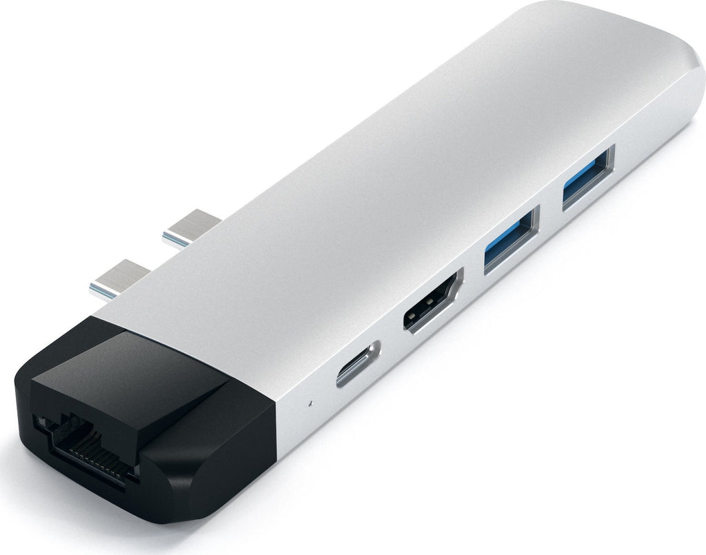 Satechi Type-C Pro Hub Αντάπτορας - Με 1x Type-C / 2x USB-A / 1x 4K HDMI / 1x Ethernet / 1x microSD - Silver  (ST-TCPHES)