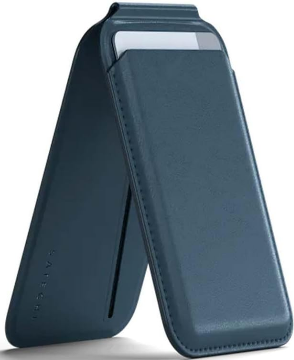 Satechi Vegan-Leather Magnetic Wallet Stand - MagSafe Θήκη - Πορτοφόλι για Κάρτες / Αναδιπλούμενη Βάση από Δέρμα Vegan - Dark