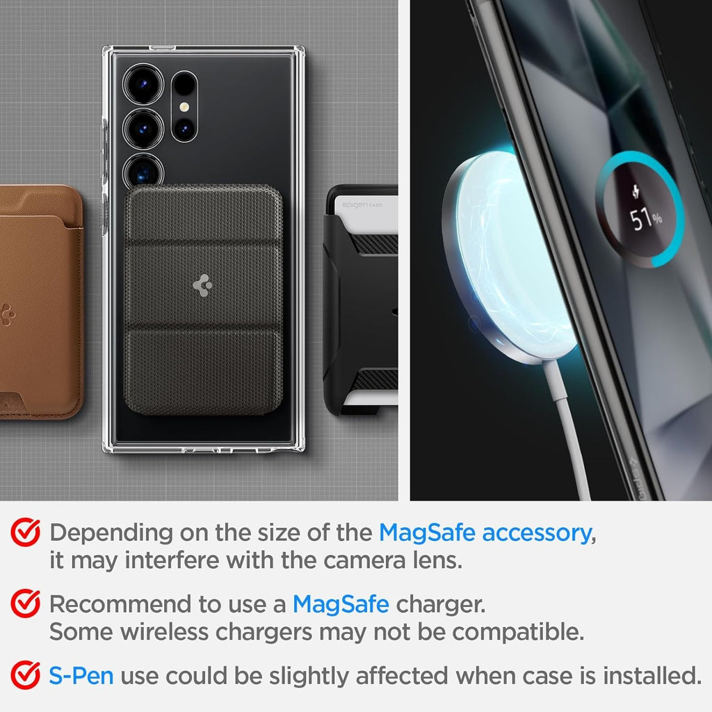 Σκληρή Ανθεκτική MagSafe Θήκη - Samsung Galaxy S24 Ultra - Spigen Ultra Hybrid OneTap Metal Ring MagFit - White (ACS07297)