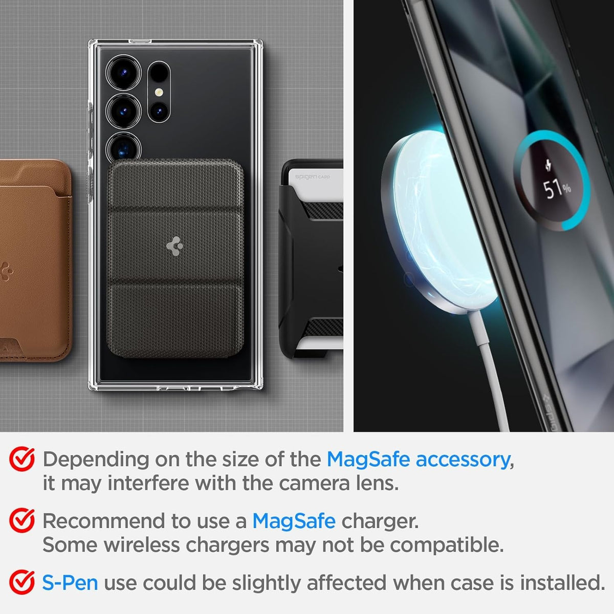 Σκληρή Ανθεκτική MagSafe Θήκη - Samsung Galaxy S24 Ultra - Spigen Ultra Hybrid OneTap Metal Ring MagFit - White (ACS07297)