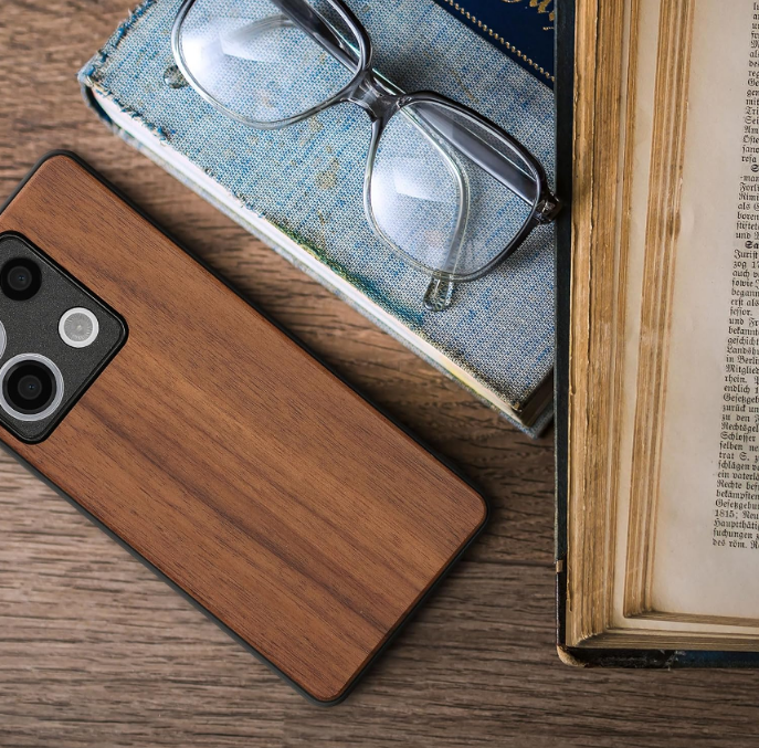 Σκληρή Ξύλινη Θήκη με TPU Bumper - Xiaomi Redmi Note 13 5G - KWmobile Wood Case with TPU Bumper - Walnut / Brown (KWM000020LO