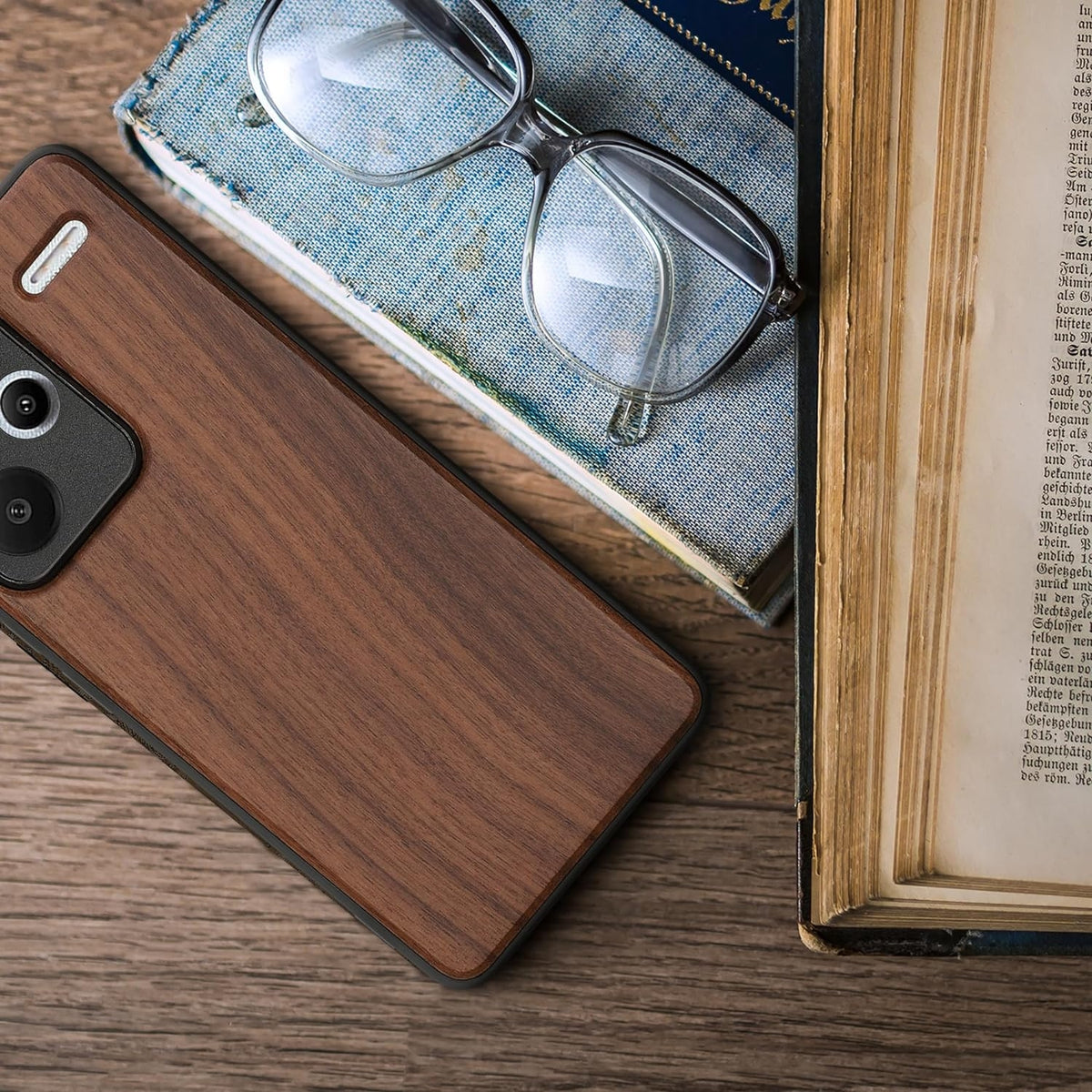 Σκληρή Ξύλινη Θήκη με TPU Bumper - Xiaomi Redmi Note 13 Pro Plus - KWmobile Wood Case with TPU Bumper - Walnut / Brown (KWM00