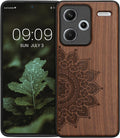 Σκληρή Ξύλινη Θήκη με TPU Bumper - Xiaomi Redmi Note 13 Pro Plus - KWmobile Wood Case with TPU Bumper - Walnut / Rising Sun (