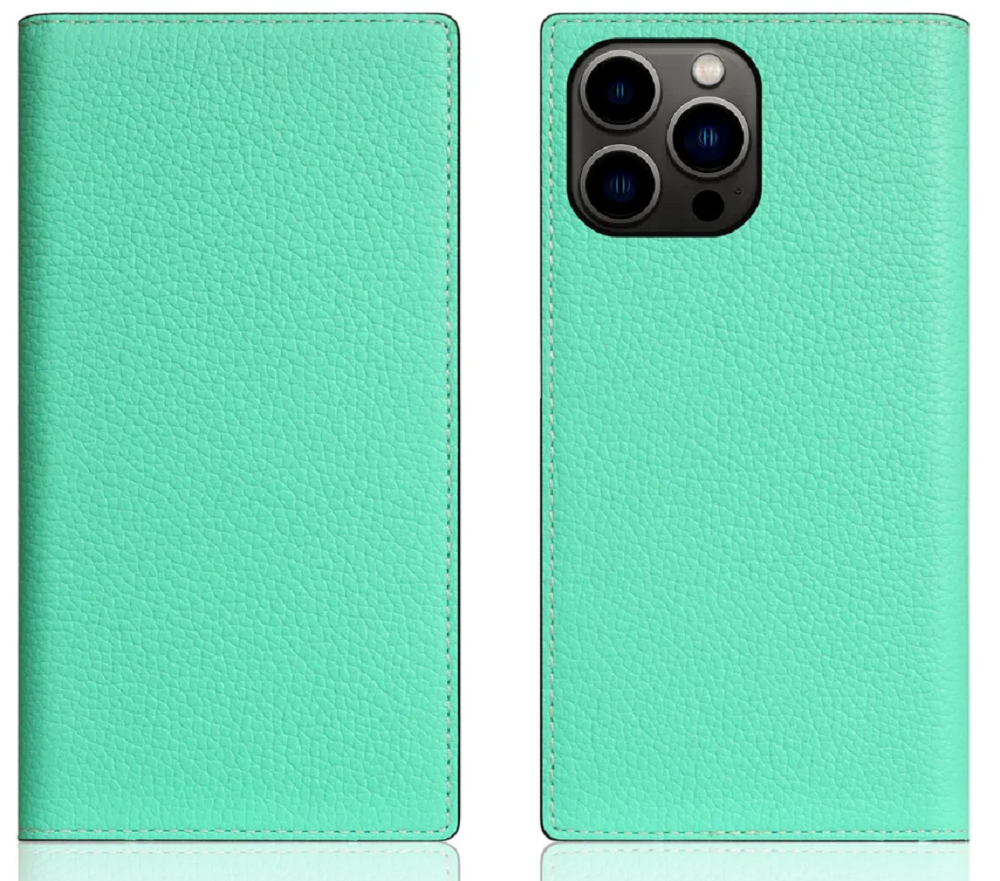 SLG Design D8 Neon Full Grain Leather - Δερμάτινη Θήκη - Πορτοφόλι Flip Apple iPhone 14 Pro Max - Teal (SD-D8N-DC-IP14PM-TL)