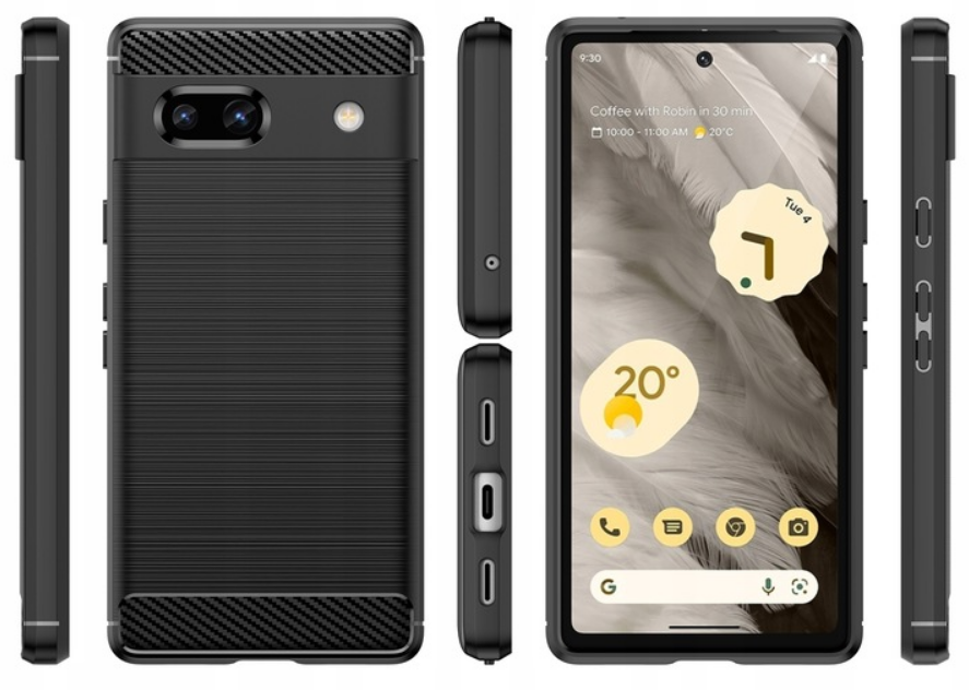 Spacecase Carbon - Θήκη Σιλικόνης - Google Pixel 7a - Black (5905719038793)