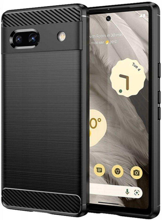 Spacecase Carbon - Θήκη Σιλικόνης - Google Pixel 7a - Black (5905719038793)