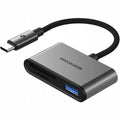 Αντάπτορας Spacecase DataHub 3 in 1 Card Reader Type-C (Male) σε 1 x USB-A (Female) / 1 x MicroSD / SD (Female) - Space Grey