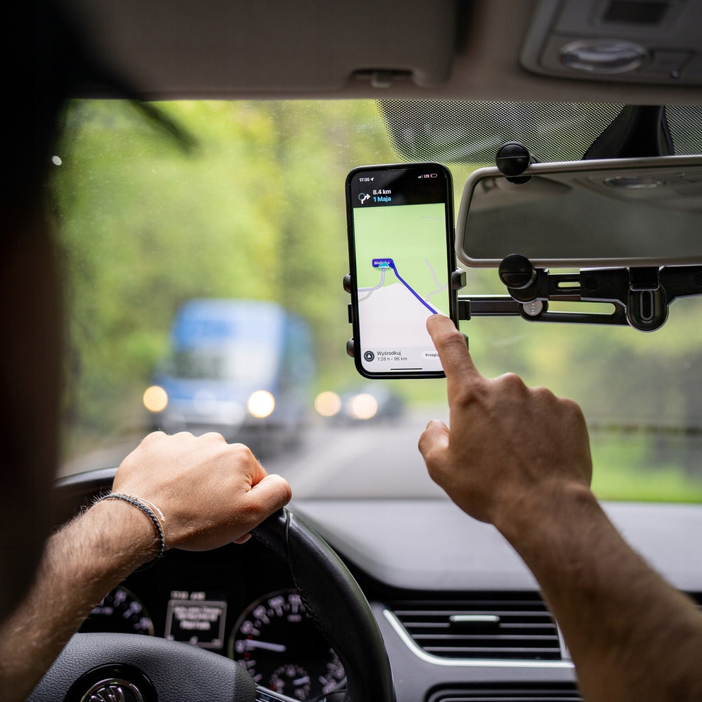 Spacecase SC19 Mirror Car Holder - Universal Βάση Κινητών με Ρυθμιζόμενο Βραχίονα για Εσωτερικό Κεντρικό Καθρέπτη Αυτοκινήτου - Black