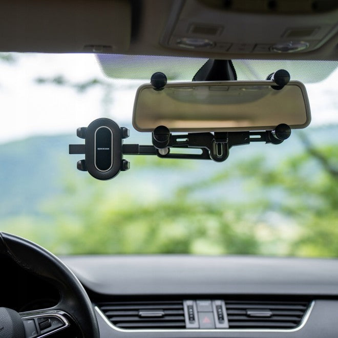 Spacecase SC19 Mirror Car Holder - Universal Βάση Κινητών με Ρυθμιζόμενο Βραχίονα για Εσωτερικό Κεντρικό Καθρέπτη Αυτοκινήτου - Black