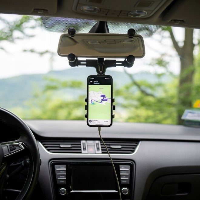 Spacecase SC19 Mirror Car Holder - Universal Βάση Κινητών με Ρυθμιζόμενο Βραχίονα για Εσωτερικό Κεντρικό Καθρέπτη Αυτοκινήτου - Black