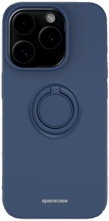 Spacecase Silicone Ring - Θήκη Σιλικόνης με Μεταλλικό Μαγνητικό Ring Holder - Apple iPhone 15 Pro - Blue (5905719103859)