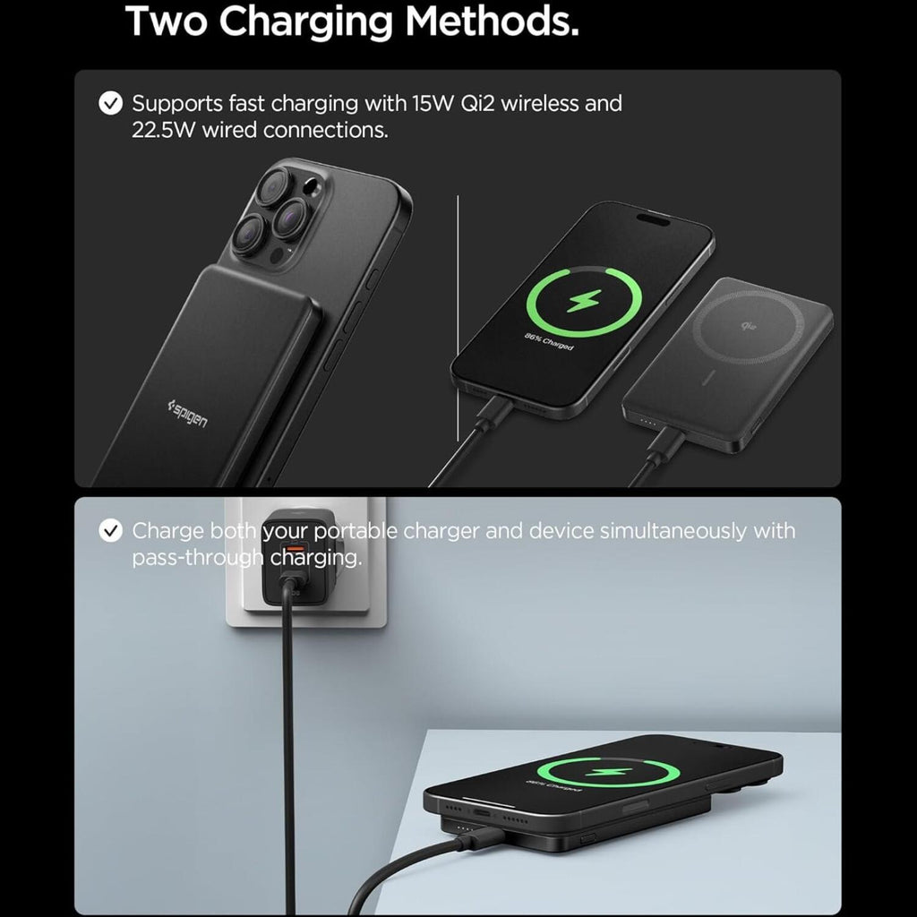 PowerBank Spigen EA2205MQ Essential με Ασύρματη Φόρτιση Qi2 MagSafe 15W & 1 x Θύρα Type-C 22.5W 5.000mAh - Black
