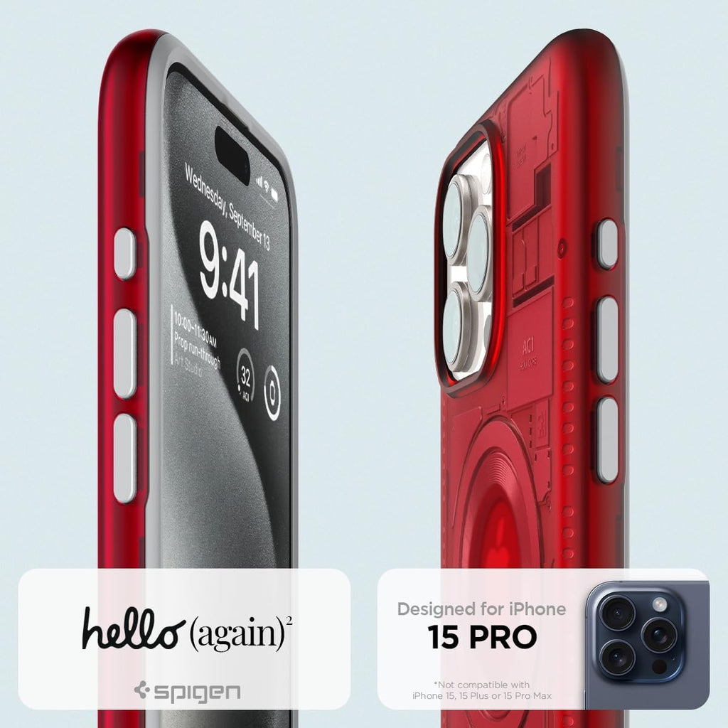 Spigen Classic C1 MagFit - Ανθεκτική Σκληρή Θήκη MagSafe - Apple iPhone 15 Pro - Ruby (ACS06744)