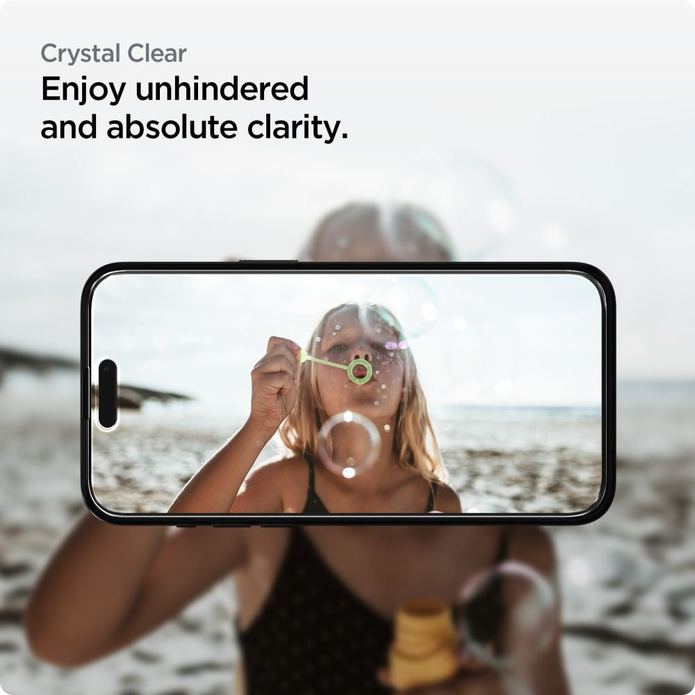 Spigen GLAS.tR ALIGNmaster - Αντιχαρακτικό Fullface Γυάλινο Tempered Glass Apple iPhone 15 Plus - 2 Τεμάχια - Black (AGL06886