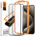 Spigen GLAS.tR ALIGNmaster - Αντιχαρακτικό Fullface Γυάλινο Tempered Glass Apple iPhone 15 Pro Max - 2 Τεμάχια - Black (AGL06