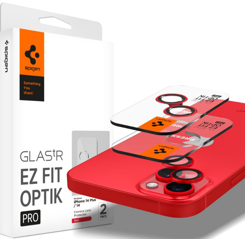 Spigen GLAS.tR EZ Fit OPTIK Pro Camera Lens Protector - Αντιχαρακτικό Προστατευτικό Γυαλί για Φακό Κάμερας Apple iPhone 14 / 