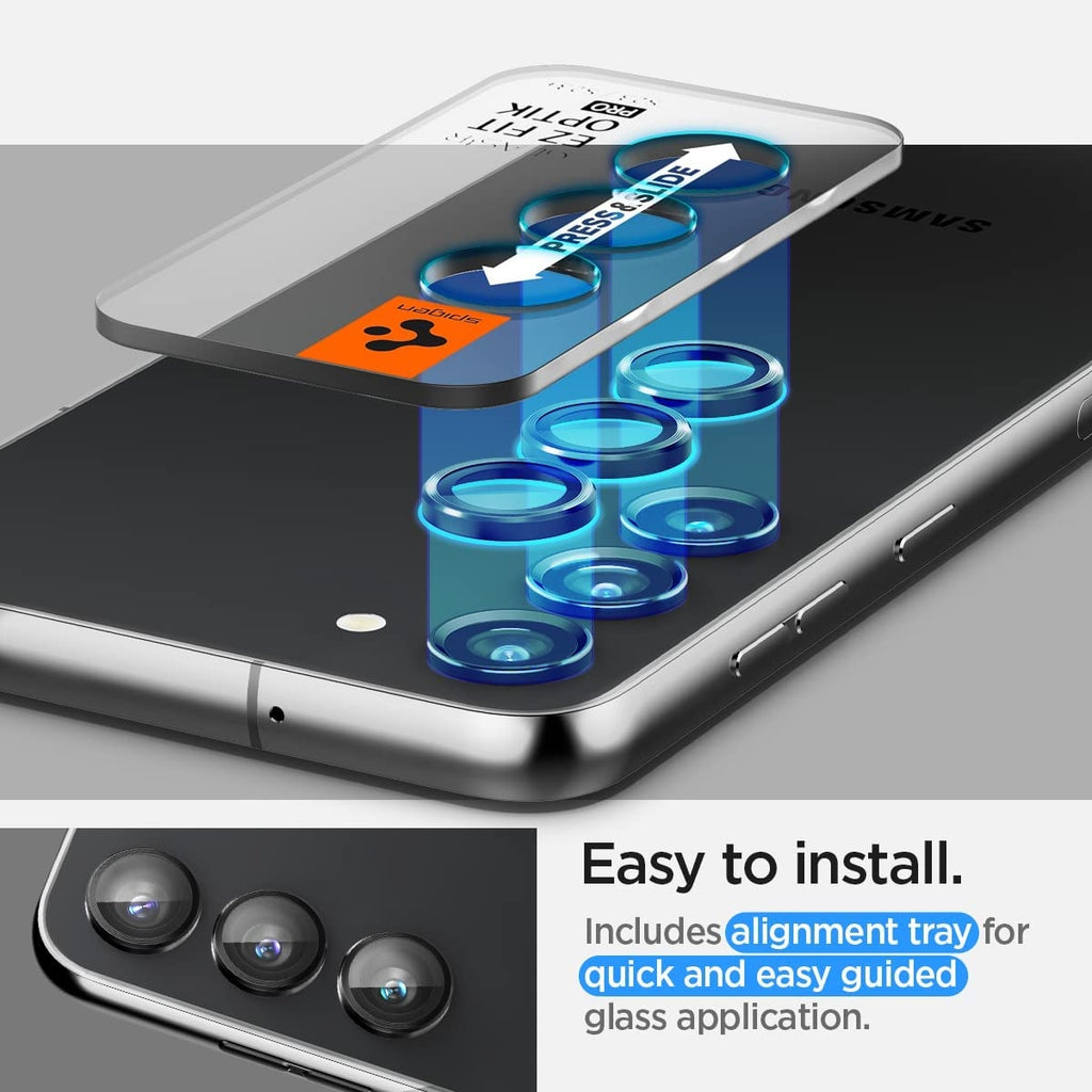 Spigen GLAS.tR EZ Fit OPTIK Pro Camera Lens Protector - Αντιχαρακτικό Προστατευτικό Γυαλί για Φακό Κάμερας Samsung Galaxy S23