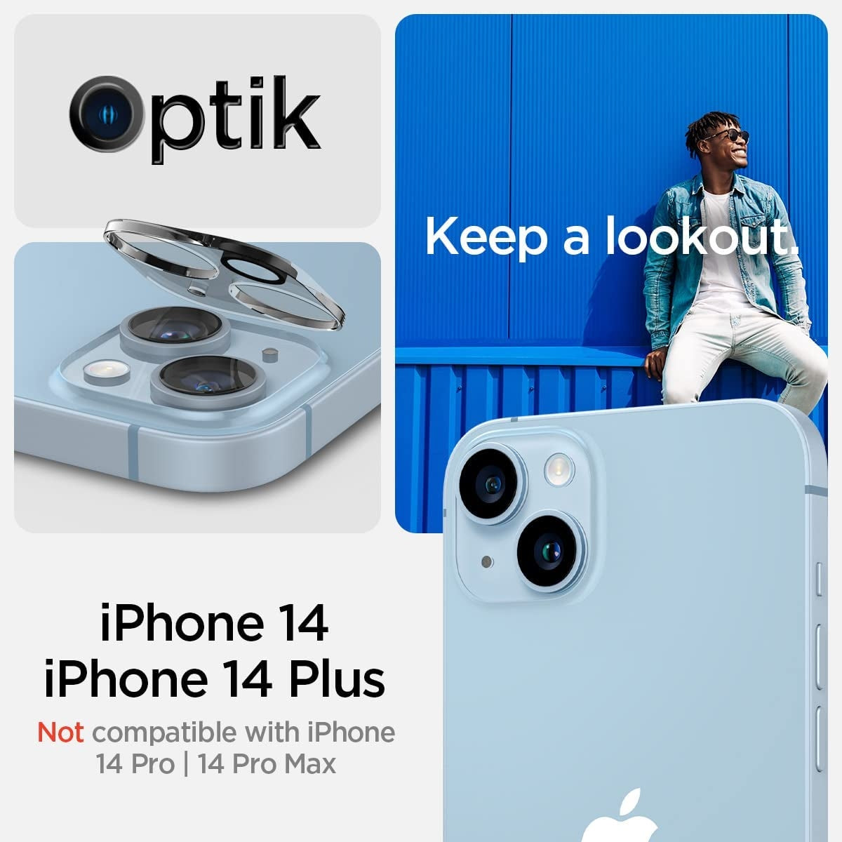 Spigen GLAS.tR OPTIK Camera Lens Protector - Αντιχαρακτικό Προστατευτικό Γυαλί για Φακό Κάμερας Apple iPhone 14 / 14 Plus - 2
