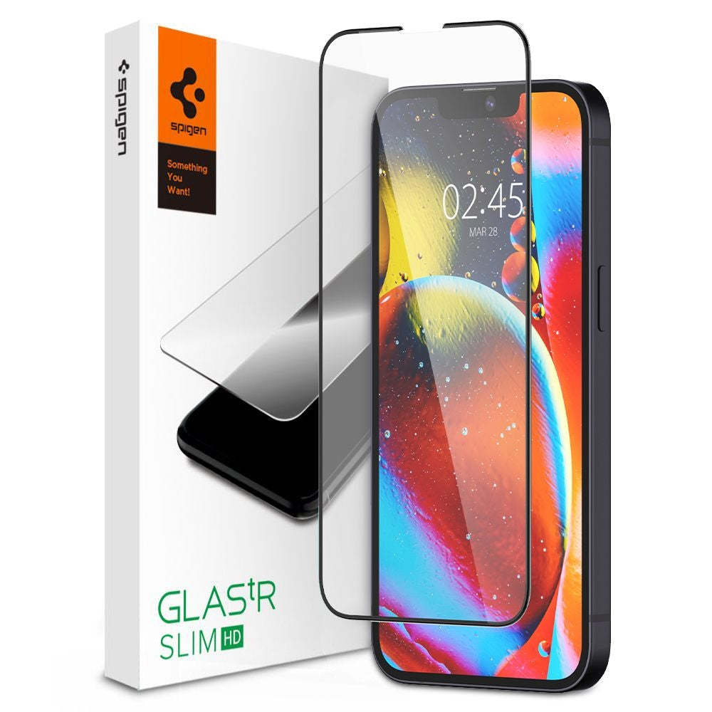 Spigen GLAS.tR Slim HD - Αντιχαρακτικό Fullface Γυάλινο Tempered Glass - Apple iPhone 17e / 16e / 14 / 13 / 13 Pro - Black (A