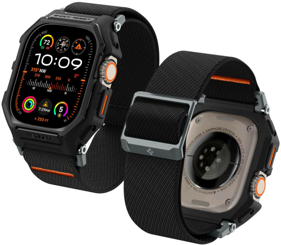 Spigen Lite Fit Pro - Unibody Θήκη με Λουράκι Apple Watch Ultra 3 / Ultra 2 / Ultra 1 49mm - Matte Black (ACS07104)