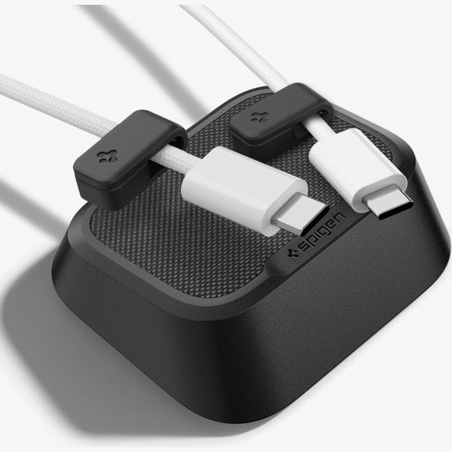 Οργανωτής Καλωδίων Spigen LD103 Magnetic Cable Holder Μαγνητική Βάση 2 Θέσεων από Αντιολισθητική Σιλικόνη - Black