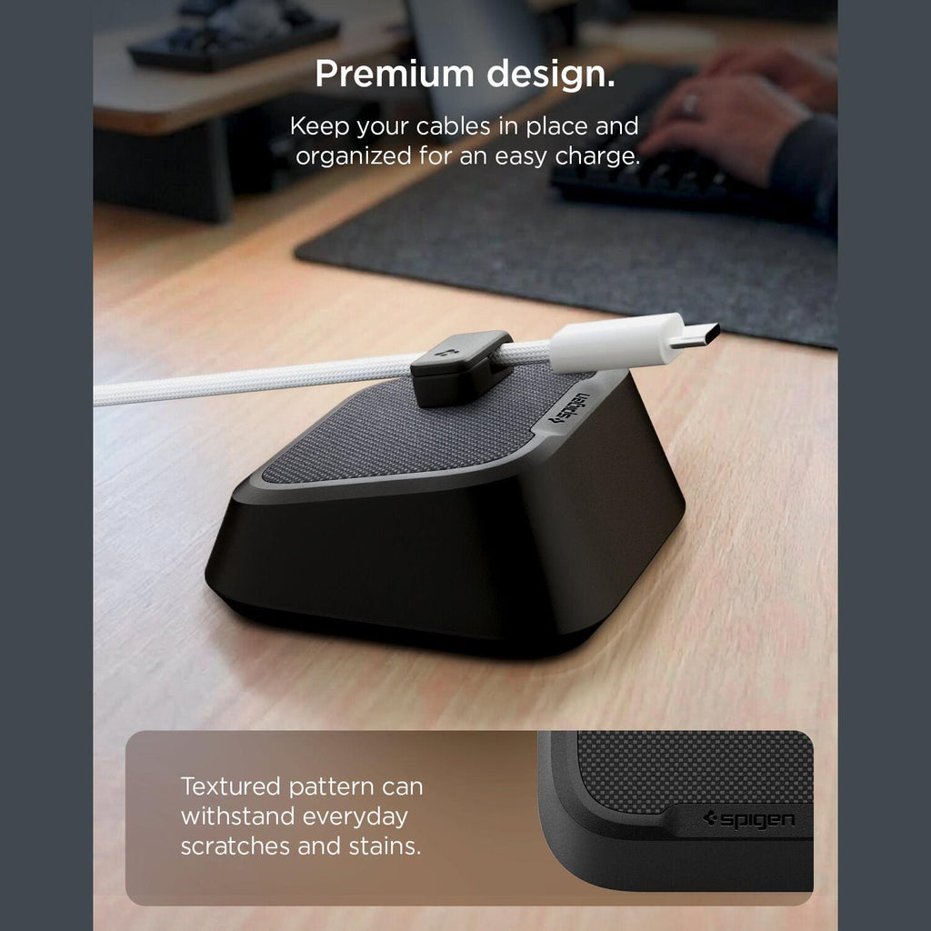 Οργανωτής Καλωδίων Spigen LD103 Magnetic Cable Holder Μαγνητική Βάση 2 Θέσεων από Αντιολισθητική Σιλικόνη - Black
