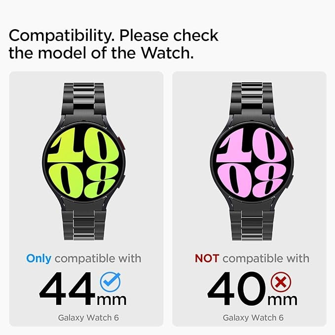Spigen Modern Fit 316L - Λουράκι από Premium Ανοξείδωτο Ατσάλι - Samsung Galaxy Watch 6 44mm - Black (AMP06499)
