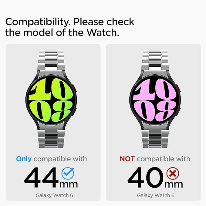 Spigen Modern Fit 316L - Λουράκι από Premium Ανοξείδωτο Ατσάλι - Samsung Galaxy Watch 6 44mm - Silver (AMP06498)
