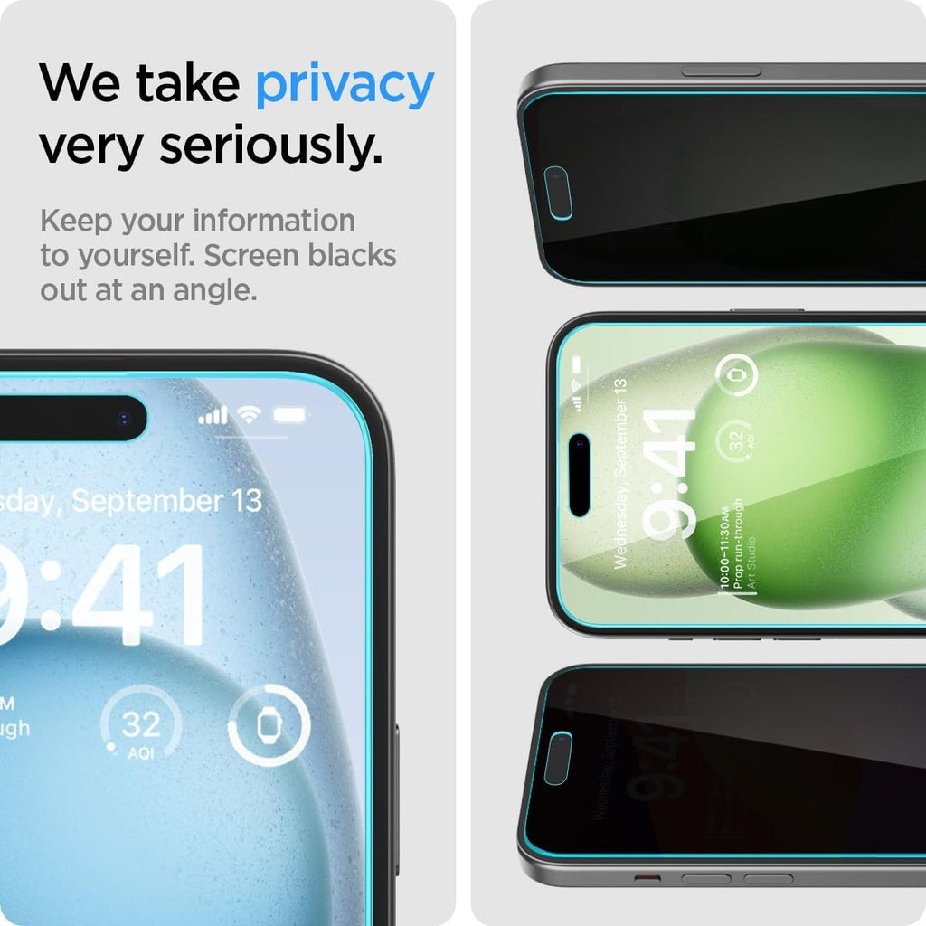 Spigen Privacy Tempered Glass GLAS.tR EZ Fit - Αντιχαρακτικό Γυαλί Προστασίας Απορρήτου Οθόνης Apple iPhone 16 Plus / 15 Plus