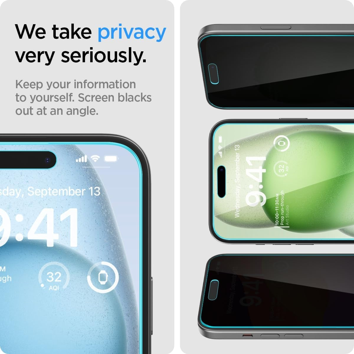 Spigen Privacy Tempered Glass GLAS.tR EZ Fit - Αντιχαρακτικό Γυαλί Προστασίας Απορρήτου Οθόνης Apple iPhone 16 Plus / 15 Plus
