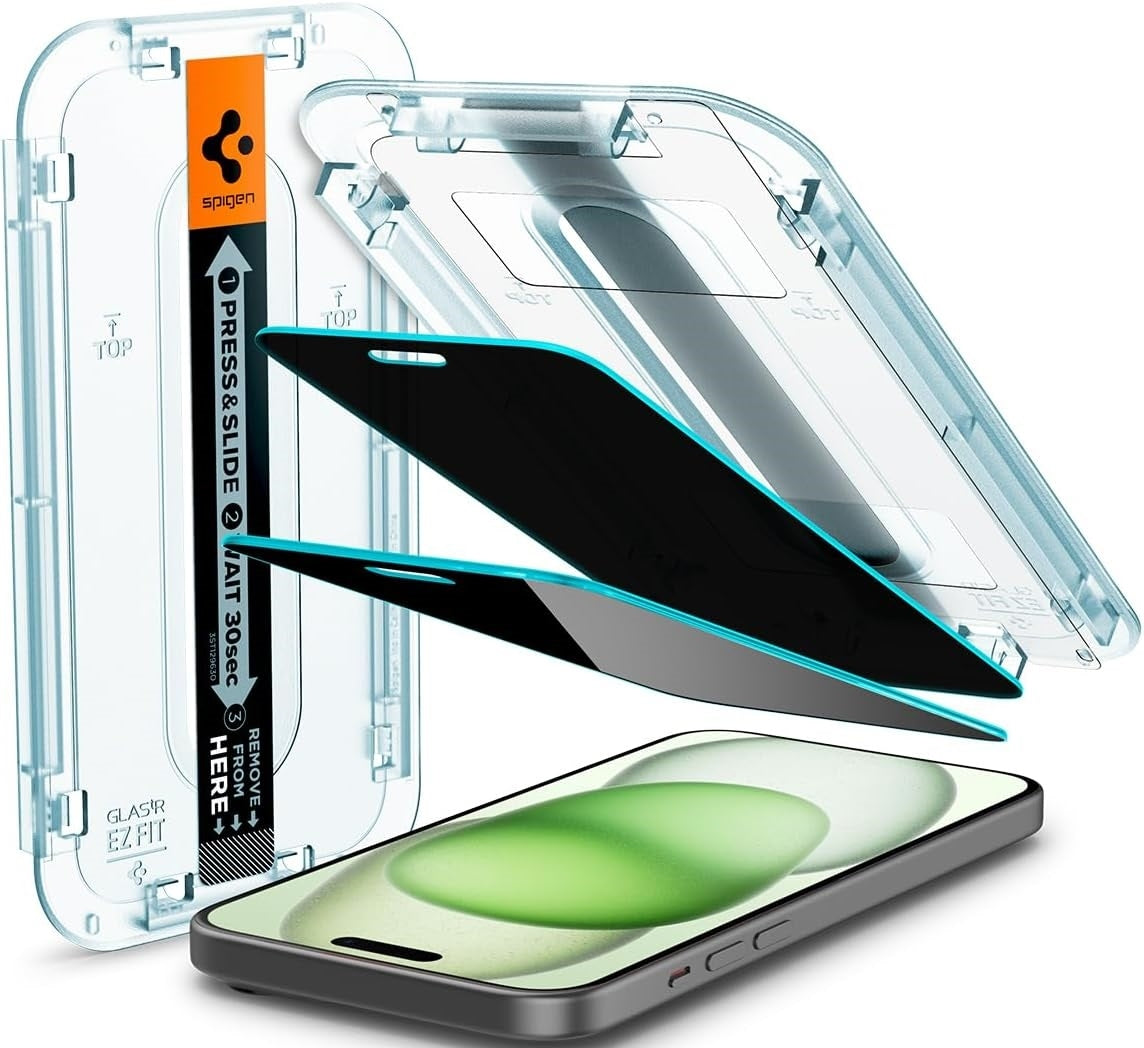 Spigen Privacy Tempered Glass GLAS.tR EZ Fit - Αντιχαρακτικό Γυαλί Προστασίας Απορρήτου Οθόνης Apple iPhone 16 Plus / 15 Plus