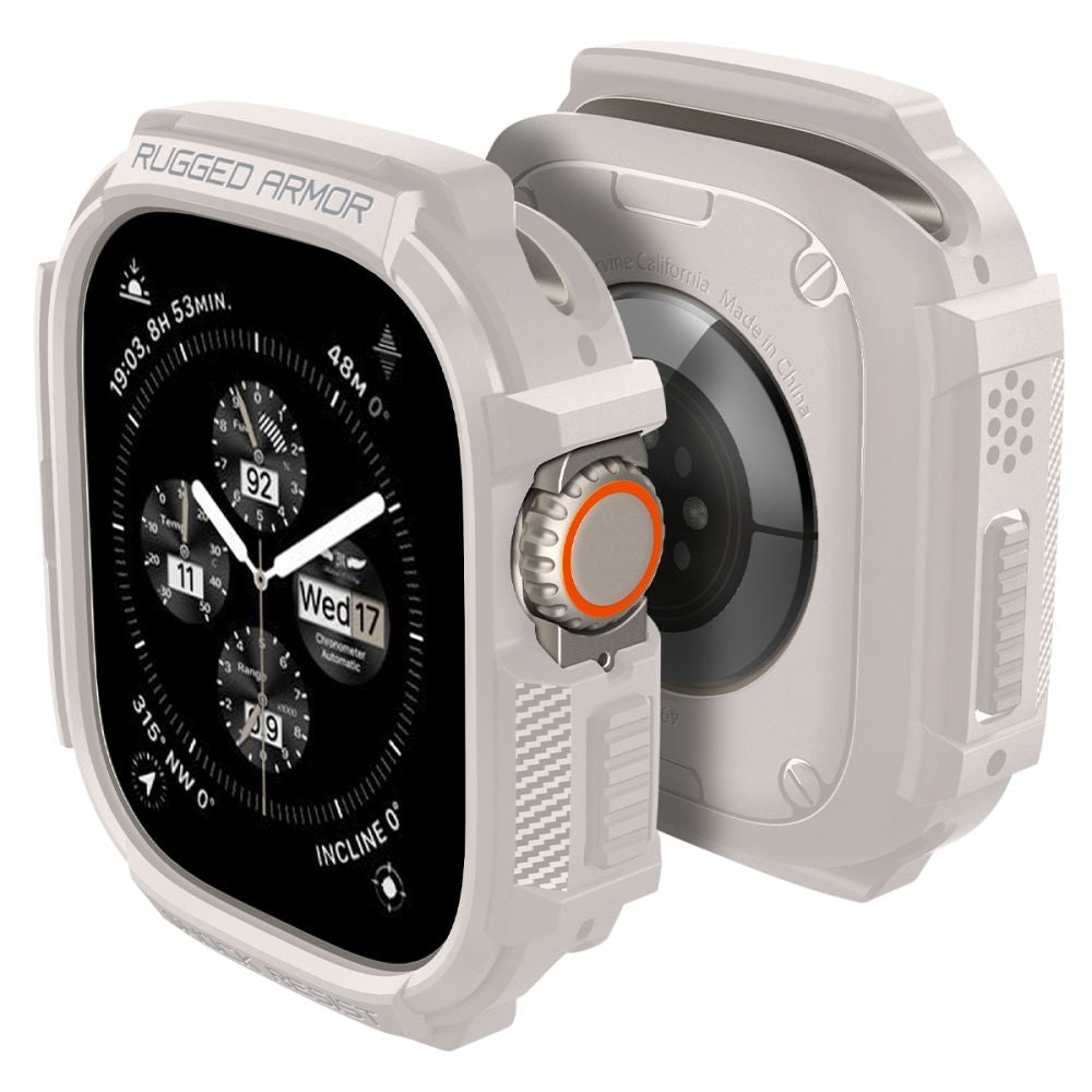 Spigen Rugged Armor - Θήκη Σιλικόνης Apple Watch Ultra 3 / Ultra 2 / Ultra 1 49mm - Dune Beige (ACS07381)