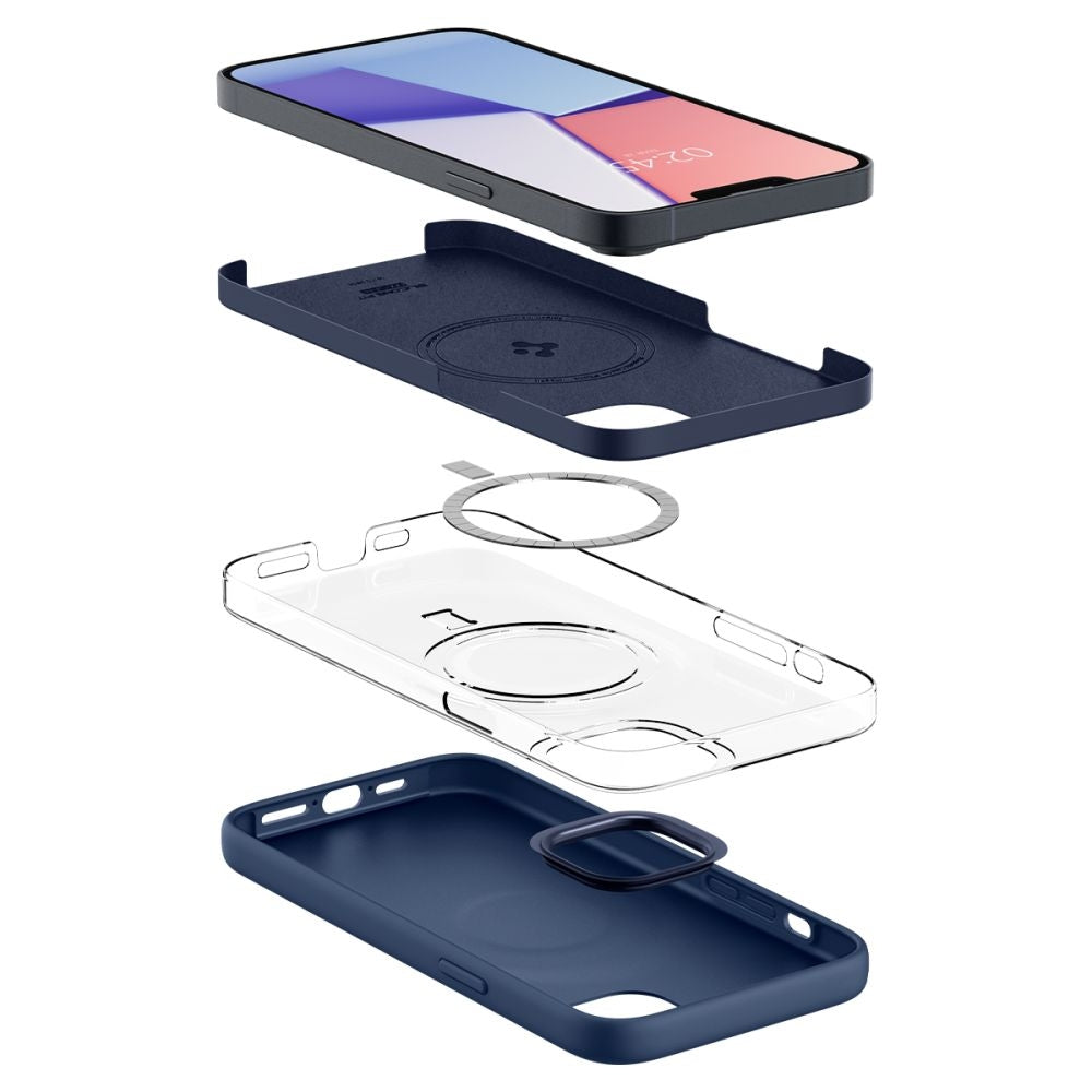 Spigen Silicone Fit MagFit - MagSafe Θήκη Σιλικόνης Apple iPhone 15 Plus / 14 Plus - Navy Blue (ACS04921)