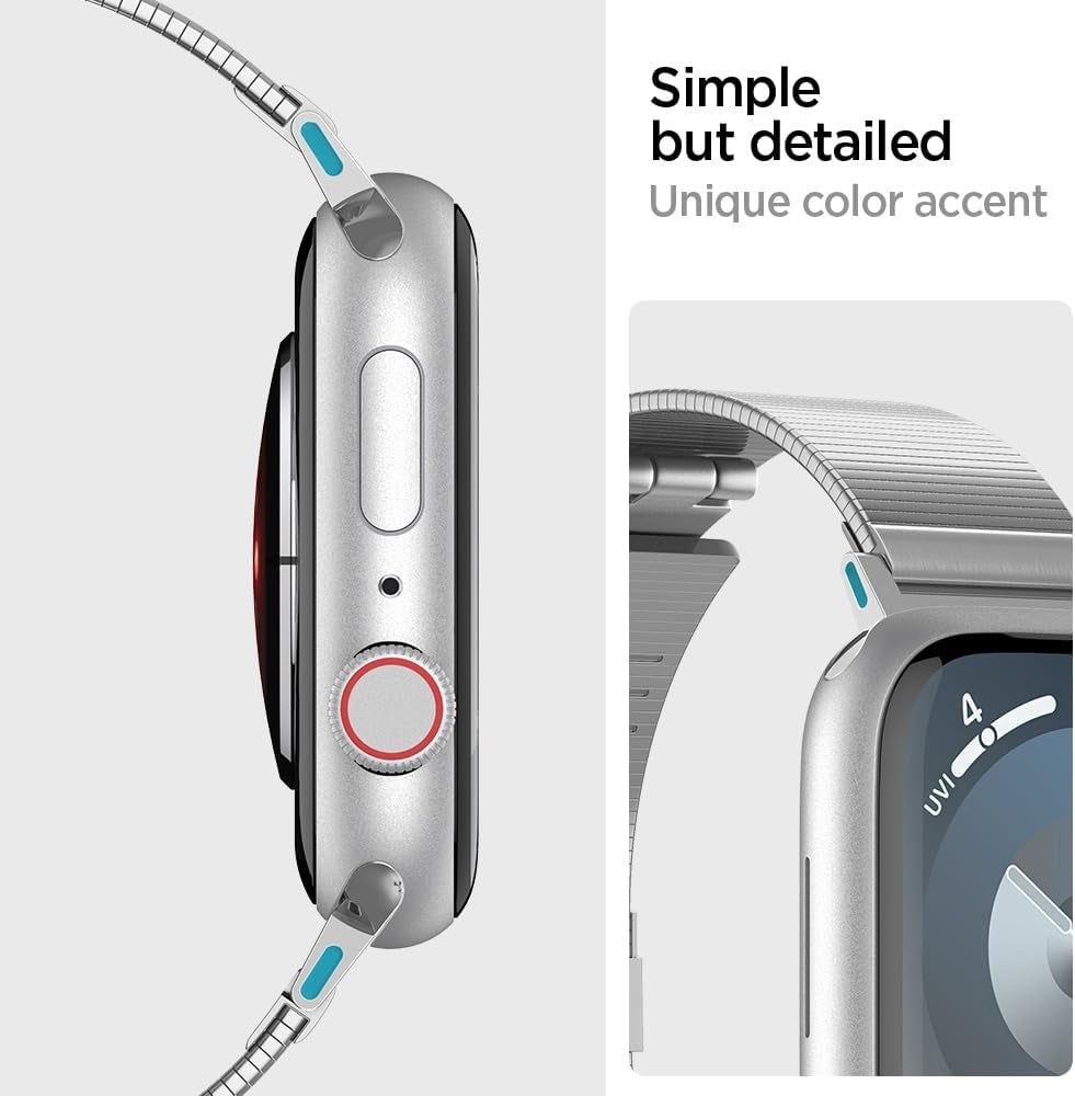 Λουράκι Apple Watch Ultra/SE/11/10/9/8/7/6/5/4 (49/46/45/44mm) - Spigen Sleek Link από Ανοξείδωτο Ατσάλι - Silver (AMP07224)