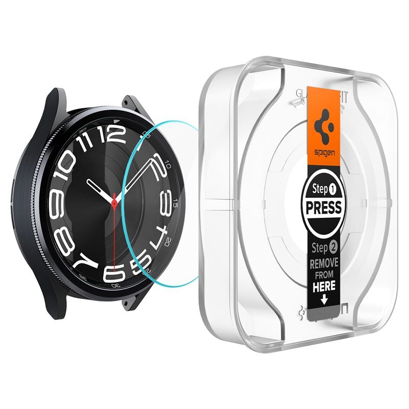 Spigen Tempered Glass GLAS.tR EZ Fit - Αντιχαρακτικό Γυαλί Οθόνης Samsung Galaxy Watch 6 Classic 43mm - 2 Τεμάχια (AGL07067)