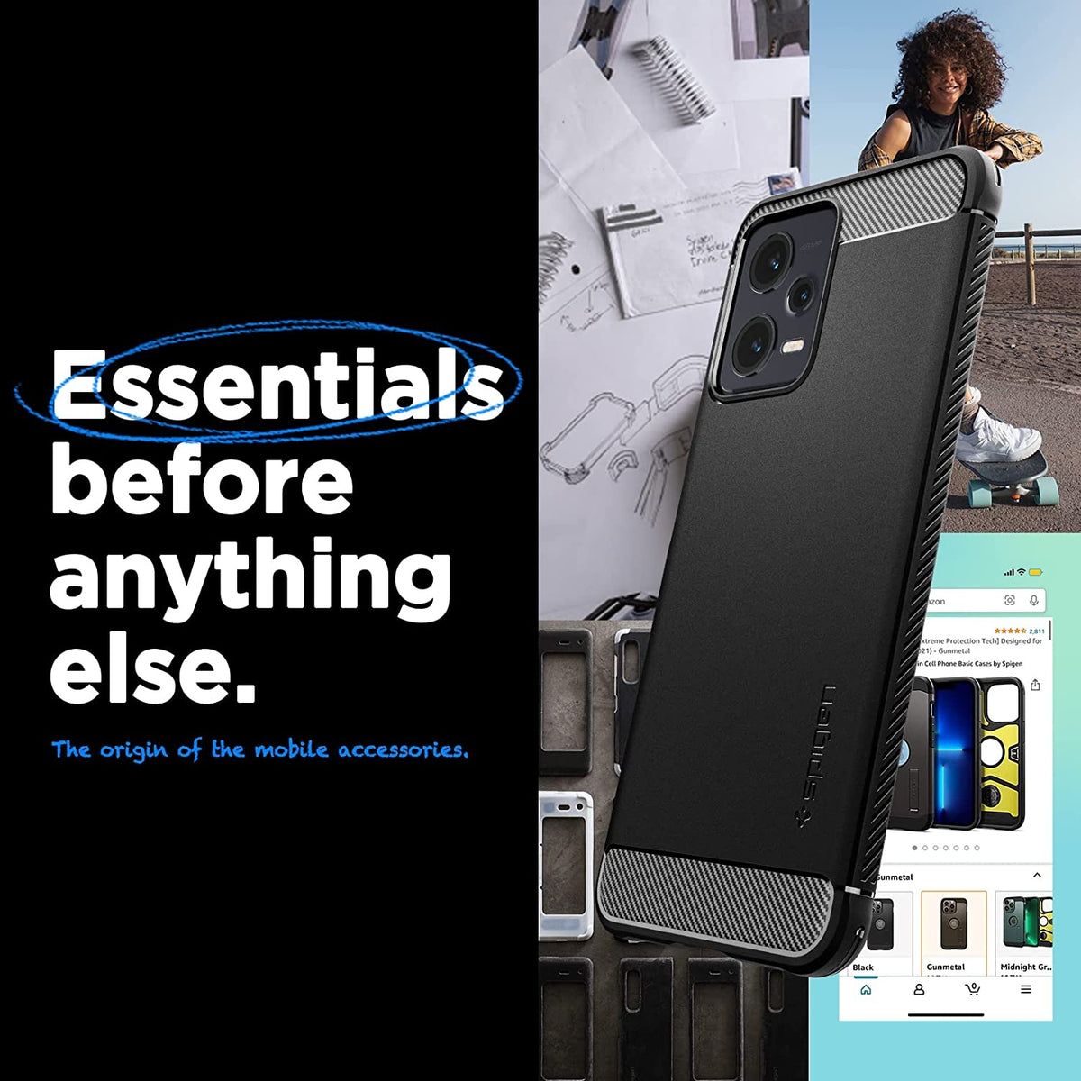 Spigen Θήκη Rugged Armor Xiaomi Redmi Note 12 5G / Poco X5 - Matte Black (ACS05787)