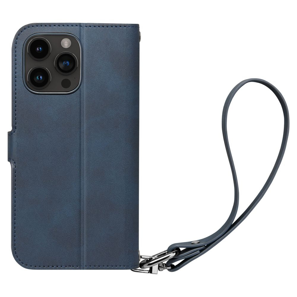 Spigen Wallet S Pro - Ανθεκτική Θήκη Πορτοφόλι Apple iPhone 15 Pro με Αποσπώμενο Λουράκι Χειρός / Λαιμού - Navy (ACS06741)