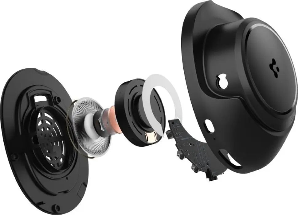 Spigen SA2403 Ασύρματα / Ενσύρματα Over Ear Ακουστικά Bluetooth 5.4 ANC Μαύρα