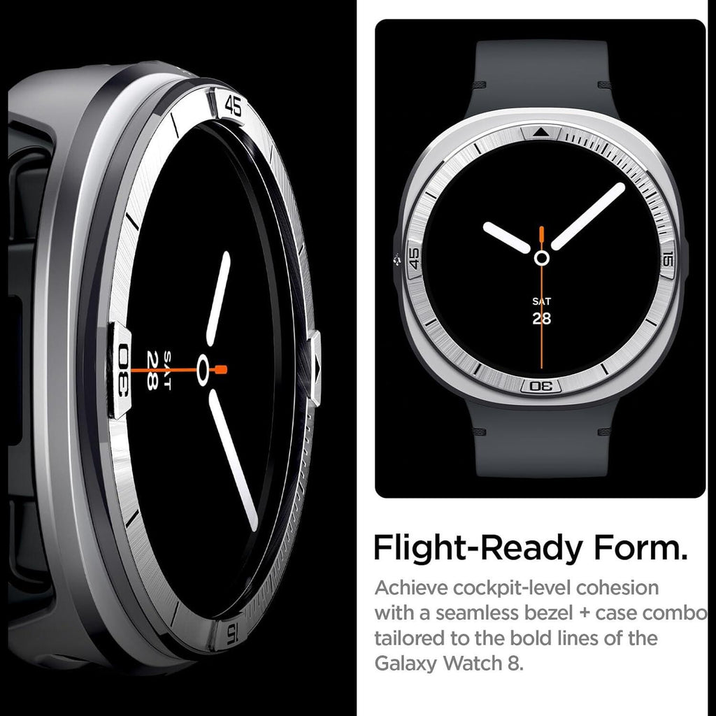 Στεφάνη Προστασίας Samsung Galaxy Watch 9 / 8 44mm Spigen Bezel Tune Pro από Ανοξείδωτο Ατσάλι - Silver (ACS10011)