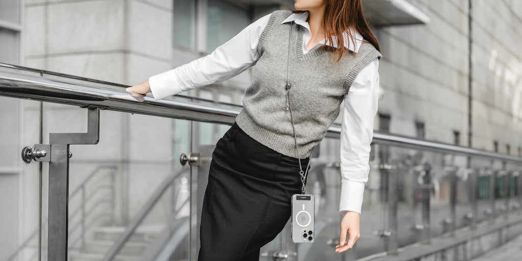 SwitchEasy MagEasy Metal Chain Strap & Strap Card - Μεταλλικό Αποσπώμενο Λουράκι Λαιμού για Θήκες Κινητών iPhone - Silver (MP