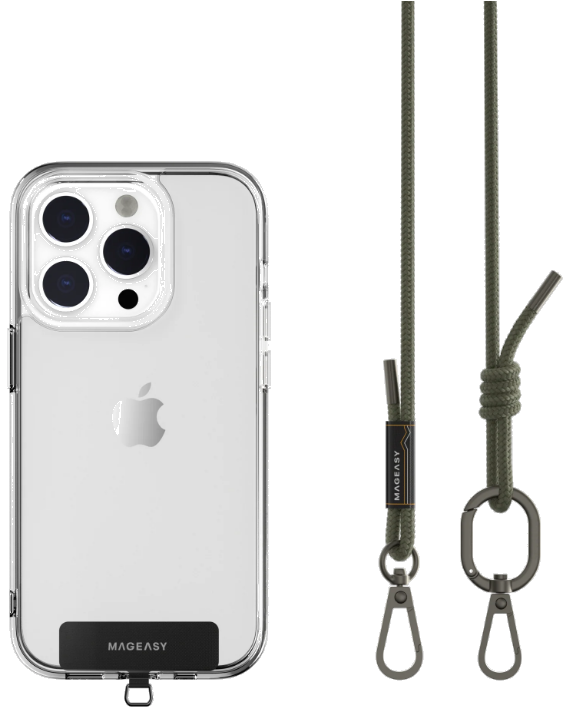 SwitchEasy MagEasy Rope Strap & Strap Card 6.0mm - Αποσπώμενο Λουράκι Λαιμού για Θήκες Κινητών iPhone - Army Green (MPHIPH142