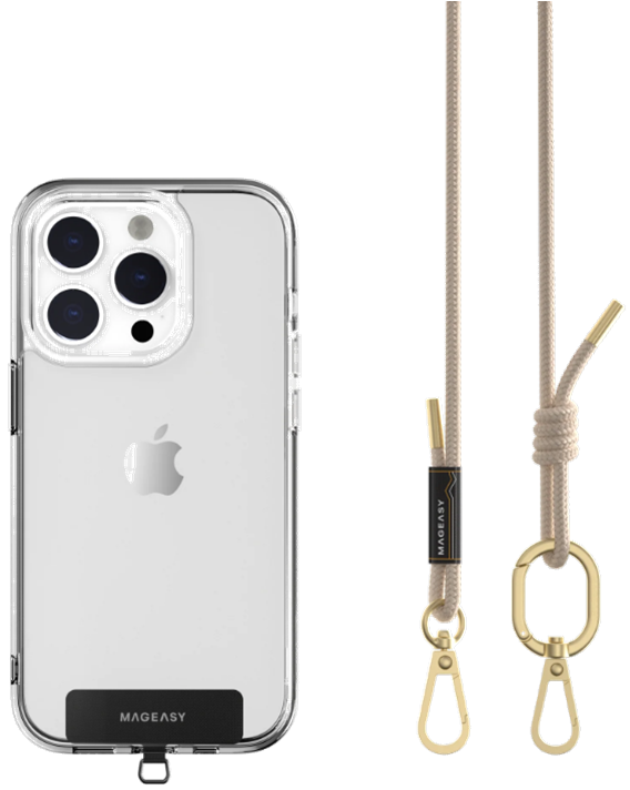 SwitchEasy MagEasy Rope Strap & Strap Card 6.0mm - Αποσπώμενο Λουράκι Λαιμού για Θήκες Κινητών iPhone - Beige (MPHIPH142BI23)