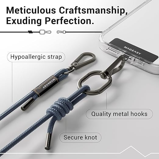 SwitchEasy MagEasy Rope Strap & Strap Card 6.0mm - Αποσπώμενο Λουράκι Λαιμού για Θήκες Κινητών iPhone - Riverside Blue (MPHIP