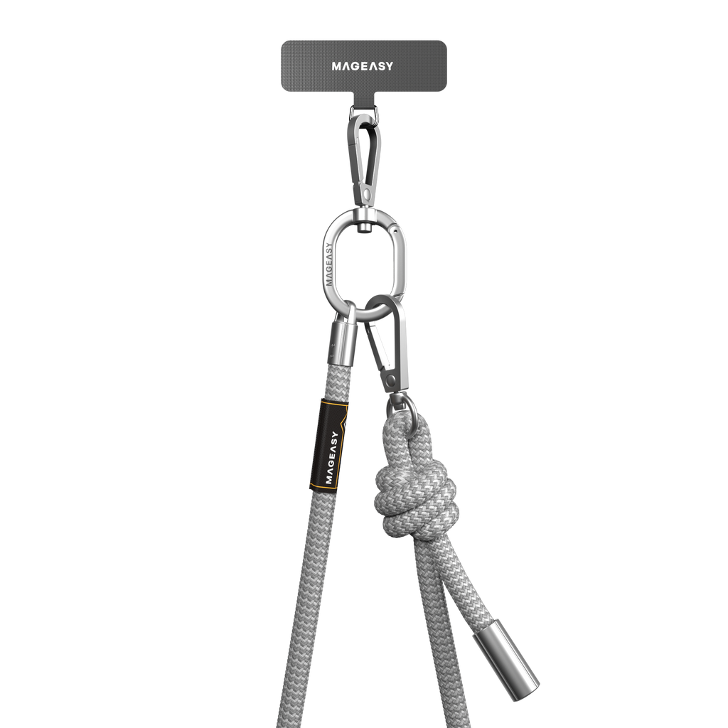 SwitchEasy MagEasy Rope Strap & Strap Card 8.3mm - Αποσπώμενο Λουράκι Λαιμού για Θήκες Κινητών iPhone - Gray (MPHIPH188GR23)